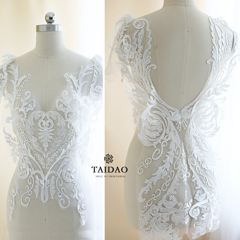 Embroidery car strands court eyelashes bilateral lace fabric L491 Phoenix wings wedding shawl lace fabric