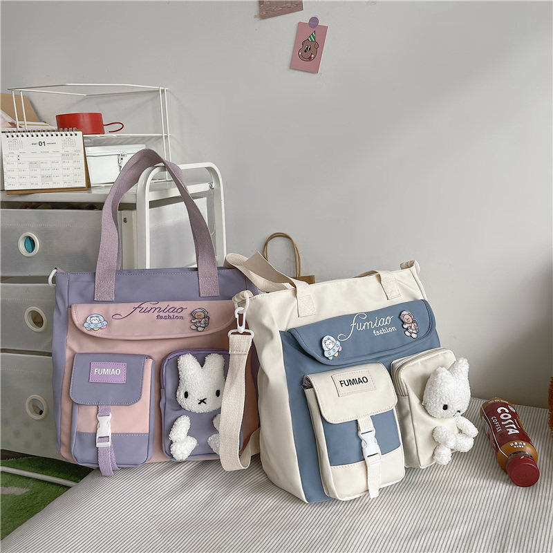 Large Capacity Mommy Bag Out single shoulder obliquely satchel with female hand carrying cloth bag Cloth Bag Cute Light Supplementary Class Satchel Bag
