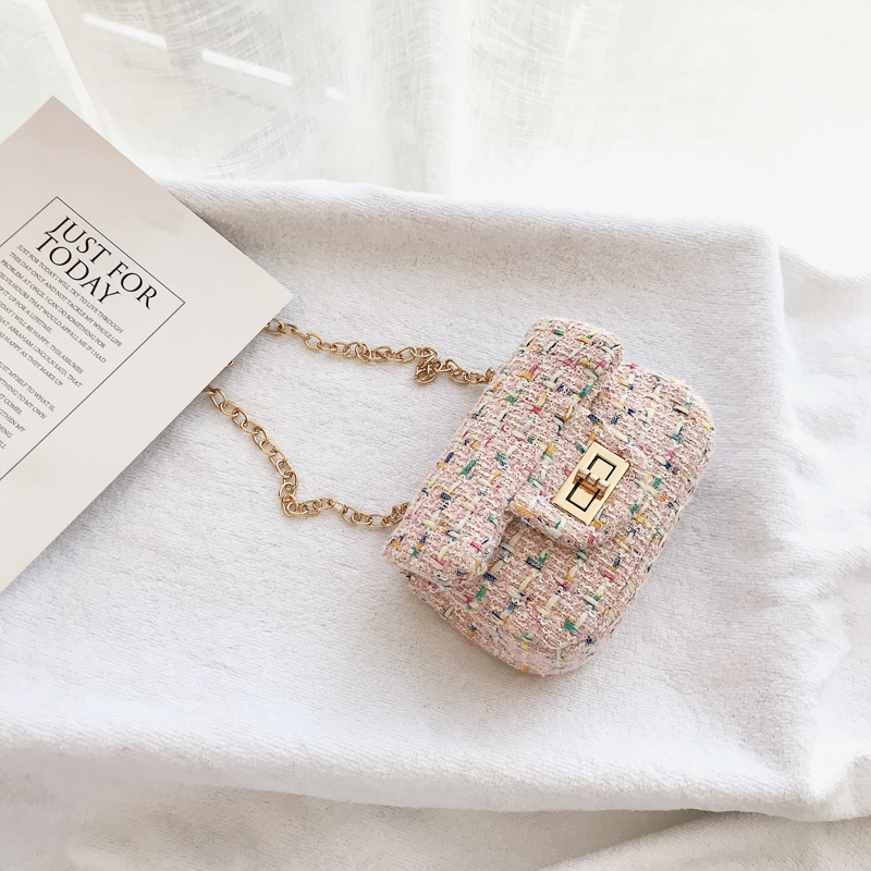 New Korean version Baby inclined cross-bag princess small scented wind single shoulder bag girl hand carry bag meme mini small fragrant wind bag