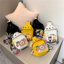 Korean Boys and Girls cute cartoon canvas bag children chest bag Joker outdoor small bag backpack baby cross bag