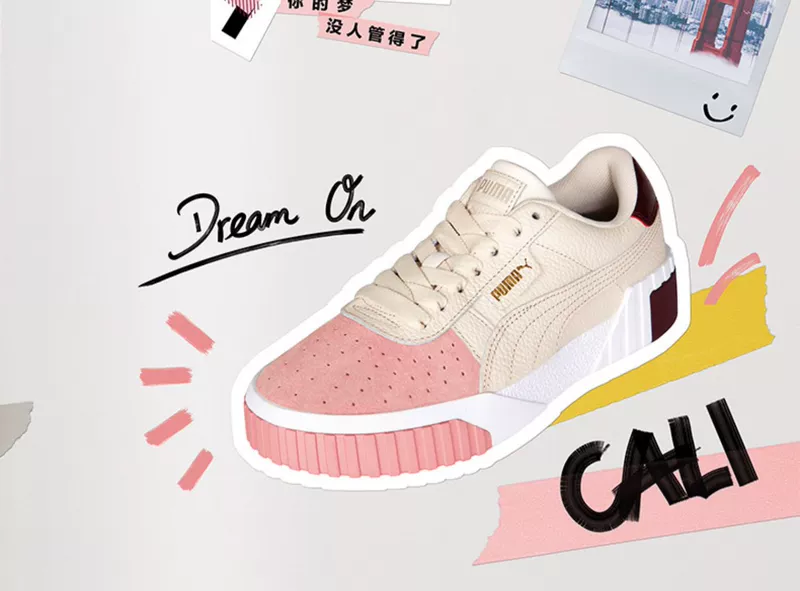 Giày nữ PUMA Hummer 2019 Liu Wen với giày đế bệt đế dày CALI REMIX - Dép / giày thường