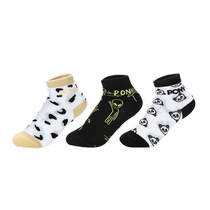 PONY autumn classic cartoon socks for men and women breathable casual socks three pairs 241K3AJ04MO
