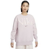 Nike spring new womens sports top casual round neck loose printed velvet sweatshirt pullover FN3655-019