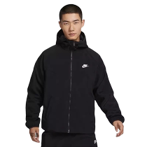 Nike Nike Jacket 2024 Spring Velvet Warm Loose Hooded Splicing Sports Jacket FB8619-010