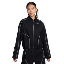 Nike womens woven jacket spring new loose Nike hook retro casual jacket FN1941-010