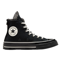 Converse 2024 winter womens lace sweet cool punk style high-top black canvas shoes A10026C