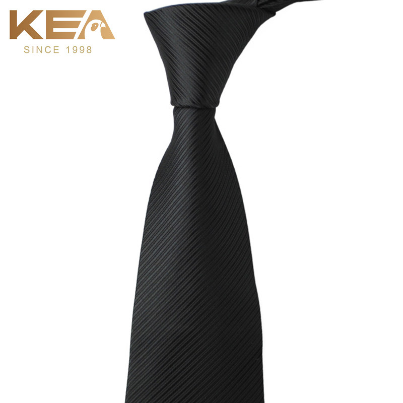KEA tie men's polyester pure color men's business positive dress for work black hand slapped suit and tie gift box dress