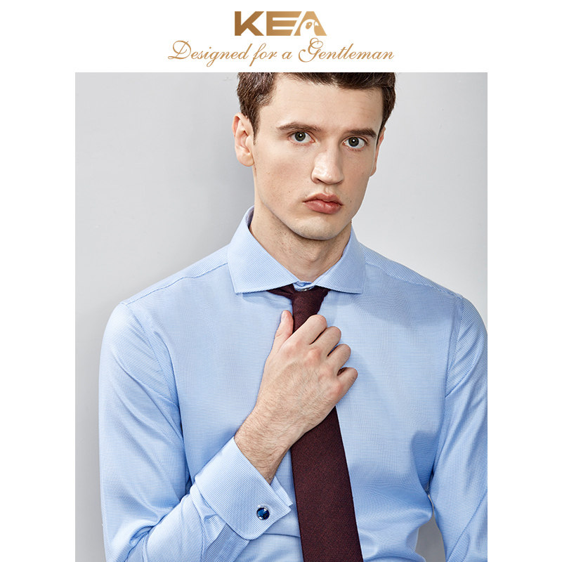 KEA French style shirt male long sleeve business positive dress sleeveless sleeves Thousand Birds Gli Pure Cotton Windsor Shirt