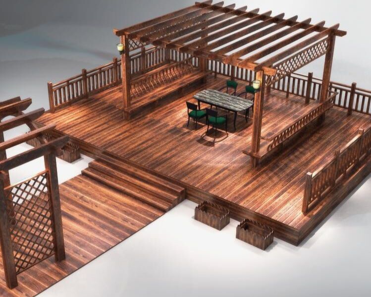 Beijing plastic wood floor fence outdoor garden strip anti-corrosion wood waterproof anti-corrosion balcony courtyard terrace guardrail
