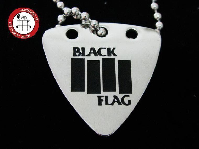Watson Gsumusic metal punk titanium steel plecsheet necklace with the BlackFlag black flag 