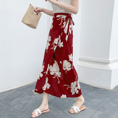 Bohemian beach dress Women's summer wrap dress 2026 New style lace-up vacation apron one-piece lace-up skirt