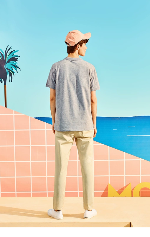 A21 áo liền thân màu trơn, áo sơ mi POLO nam nhỏ tươi Paul sơ mi tay ngắn tay thương hiệu Slim hè 2018 mới