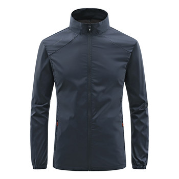 Stand collar summer casual ultra-thin breathable single-layer jacket for men