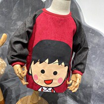 Childrens hood Waterproof Anti-Dirty Baby Eating Care Boy Girl Anti-Wear and Wear Apron for Autumn Winter Kindergarten Apron Apron