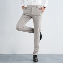New summer thin mens fashion Korean slim casual pants Elastic free ironing business small feet long pants mens pants