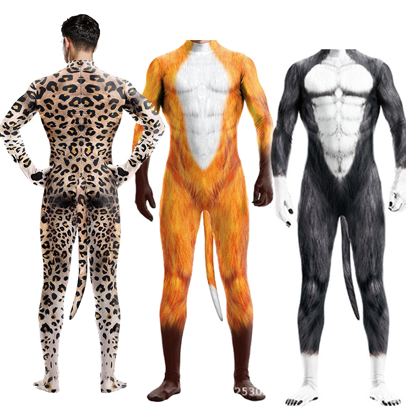 E-Sports 3D Anime Cosp Cartoon Animal Tight-Fitting Jumpsuit Adult Men and Women Fairy Tale Role-Playing Costume Halloween