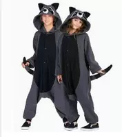 Kigurumi xuất khẩu đồ ngủ người lớn màu xám gấu trúc jumpsuit phim hoạt hình động vật nam và nữ cặp đôi lắc trang phục quần áo ngủ nam
