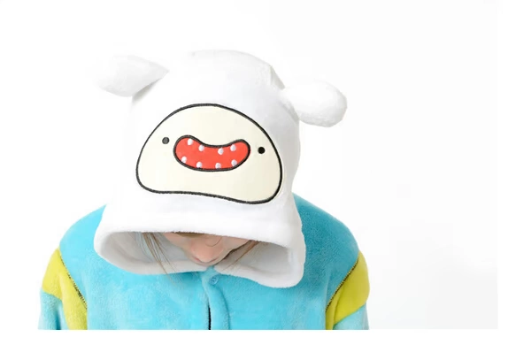 Finn phim hoạt hình động vật một mảnh đồ ngủ nam và nữ nhung đôi san hô Fara Finn kigurumi những người thân