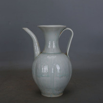 Song Dynasty Hutian kiln green glaze hand-carved porcelain pot unearthed old goods old goods old porcelain antique antique collection ornaments