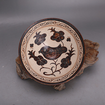 Song Dynasty Jizhou kiln painted bamboo hat bowl with flower and bird patterns imitating old porcelain from Song Dynasty film and television shooting props decoration collection