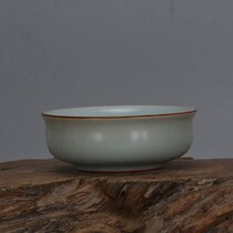 Song Ru kiln sky green glaze open piece shallow water Cup Kung Fu Tea Cup well open hand hand antique porcelain antique collection ornaments