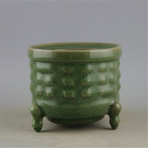 Song Gaozong Shaoxing fifteen years Ruzhou Donggou Kiln Mei Ziqing Bagua Three-legged incense burner antique porcelain antique ornaments