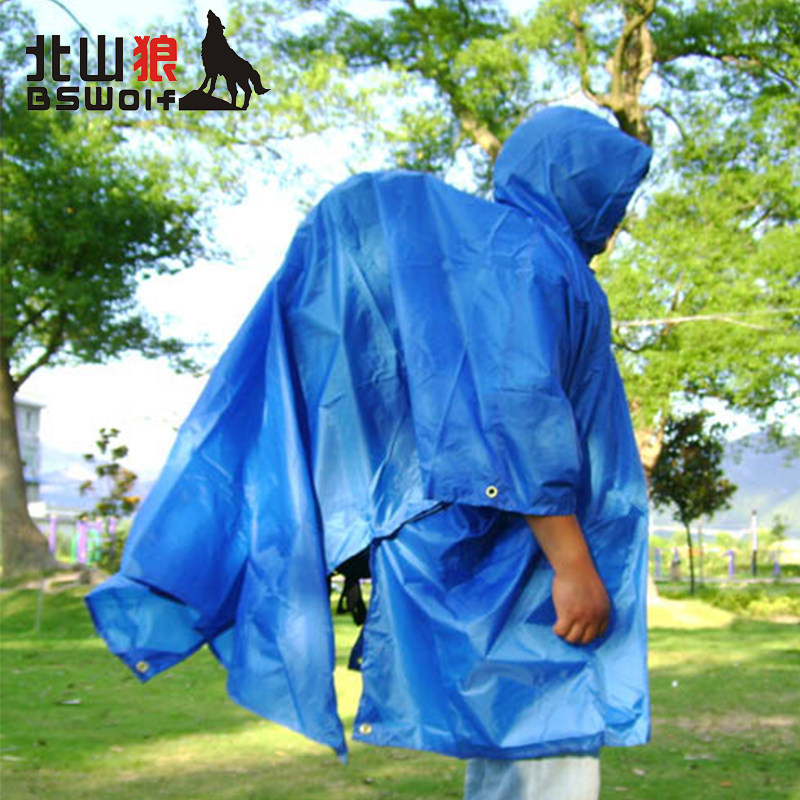 North Mountain Wolf Outdoor Climbing Hiking three-in-one Raincoat ground cloth Riding Tourist Rain Cape portable Drift Shoulder Bag Rain-proof