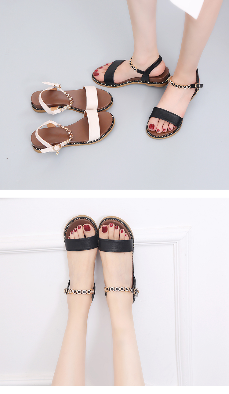 Giày gió nhẹ nhàng retro sandal nữ sinh viên hè 2018 phiên bản mới của Hàn Quốc có độ dốc với đáy dày dày sang trọng sandal cao gót