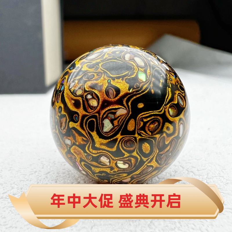 25MM large lacquer single pearl gift live prose pearl gift Buddha hand strings Fuzhou lacquerware non-relic handmade multi-treasure pearl