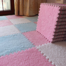 Fluffy carpet Bedroom bay window room under the bed bedside princess carpet Large area full-paved spliced floor mat can be cut