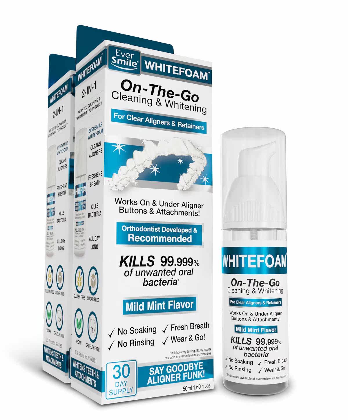 1 69 Fl Oz (Pack of 2) WhiteFoam On-The-Go Cl