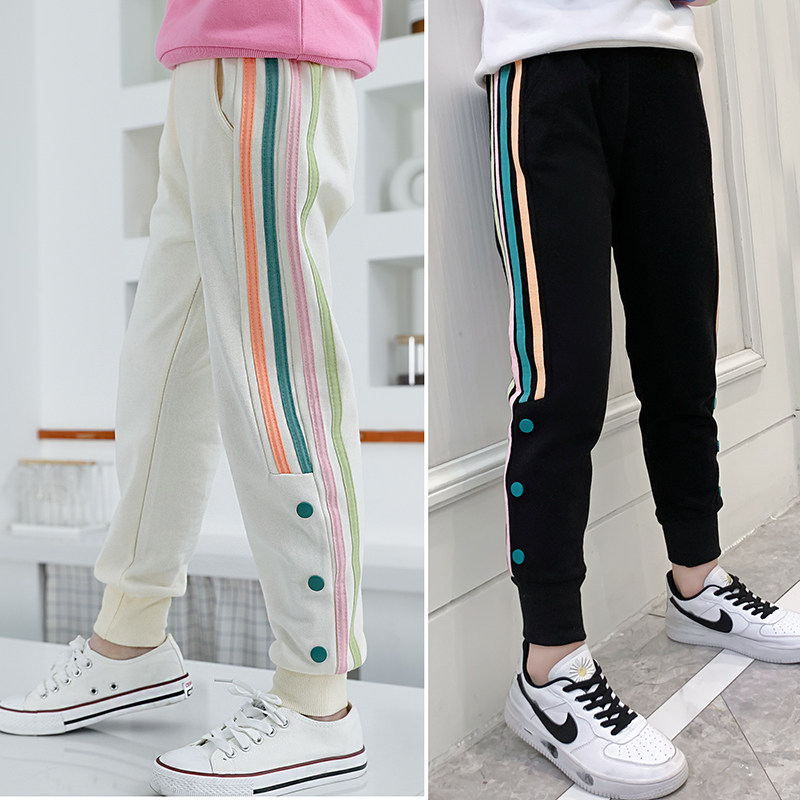 Girl Wear Pants 2022 New Spring Clothing Children Pants Spring Autumn Bunches Pants Foreign GentChildren Sports Casual Long Pants