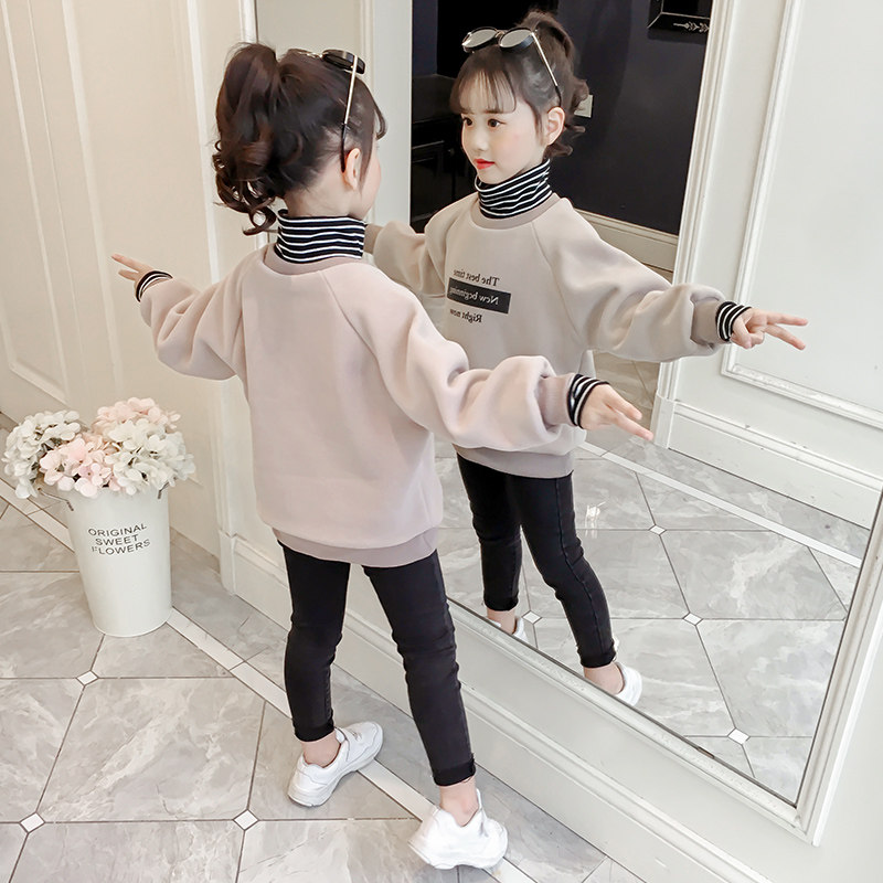 Girl Gvet Sweatshirt 2022 New Spring Dress Boy CUHK Tong Thickened Blouse Hooded Sweatshirt Foreign Pie Grip Suede Jacket