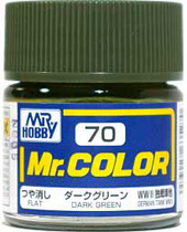 (Six-part mouth model] Junsheri oil paint C70 extinction dark green