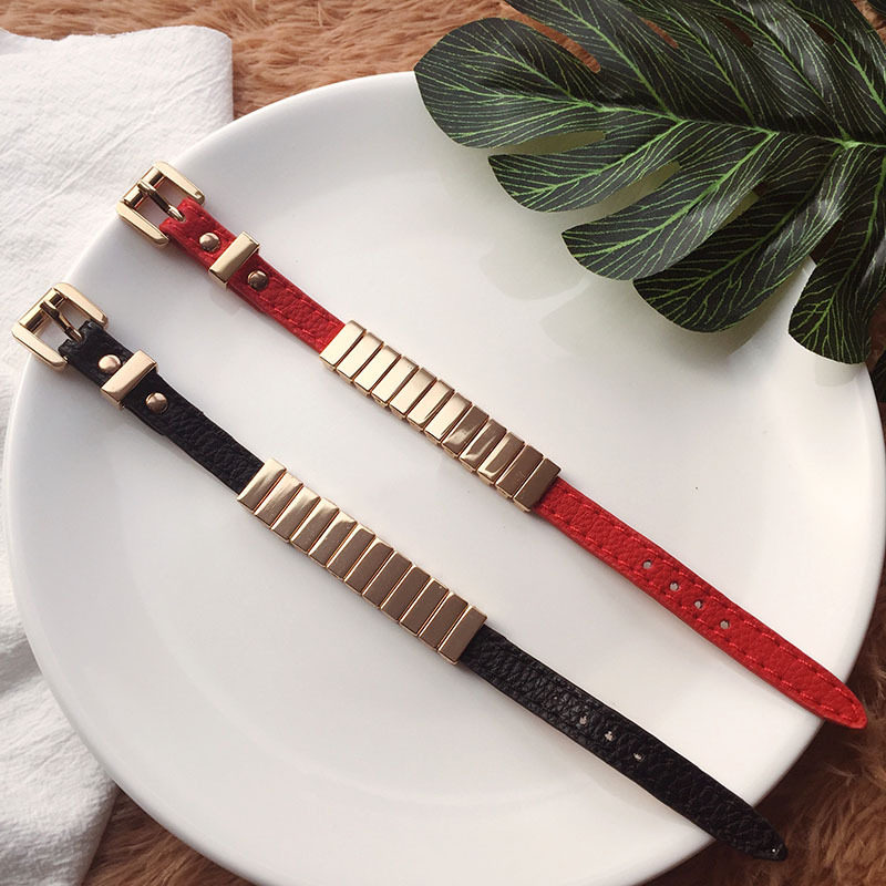 European and American personality pu imitation leather bracelet metal punk with wide hand ring hand ring bracelet subtidal man 100 hitch male and female