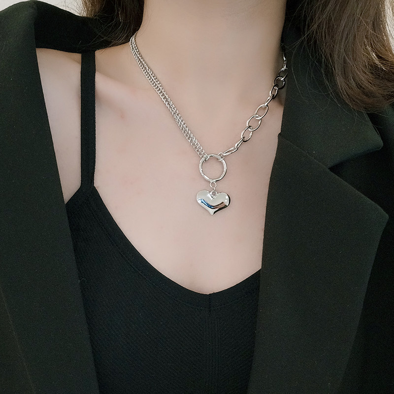 European and American designers cold wind love chain necklace net red simple wild fashion metal pendant necklace necklace