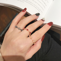 2022 New South Korea Dongdai Ring Retro Old Cat Eyelite Ring opens ring simple