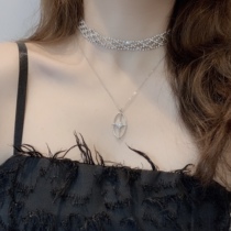 Druna Hotel iu same necklace Zhang full moon short temperament full drill hollow choker neck chain neck jewelry