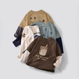 班比纳 Осенний хлопковый детский базовый приятный телу лонгслив для мальчиков, детская одежда, подходит для подростков