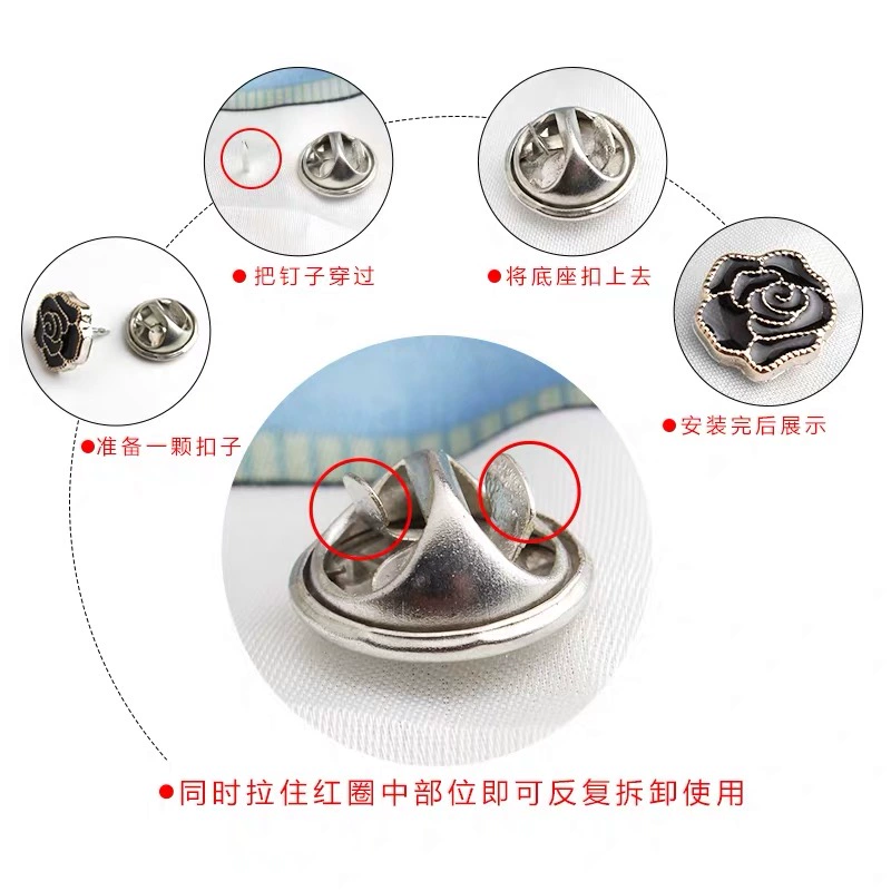 Nút giấu, nút may tự do, nút đinh, nút áo thơm nhỏ, nút chống phai, cổ cardigan, trâm cài, nút trang trí, nút ngọc - Trâm cài