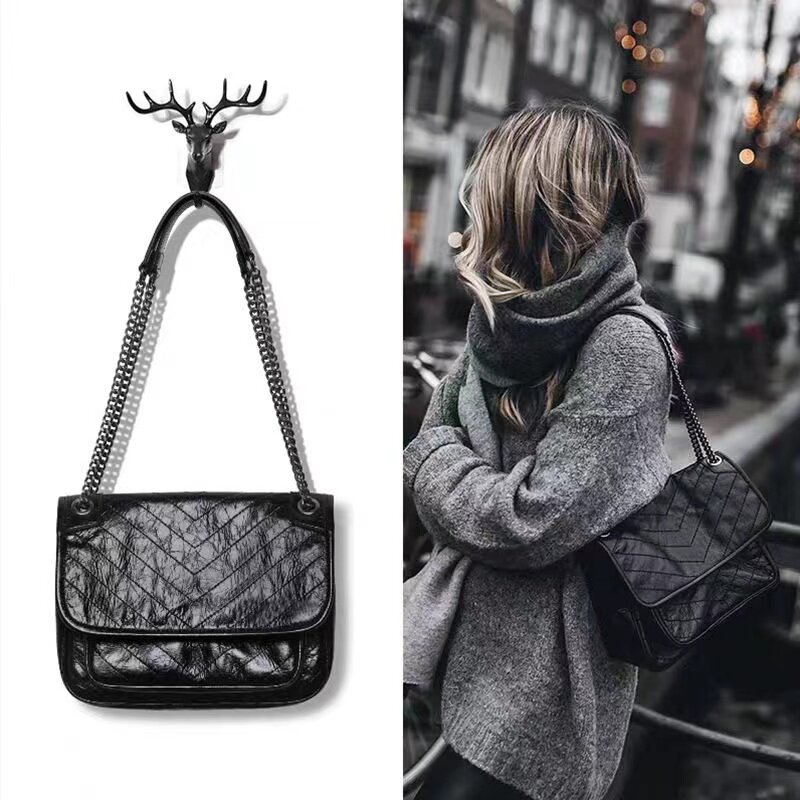 Hong Kong Chain Pack Package 2022 New Tide Calf Leather Single Shoulder Stray Bag Yang Tree Forest Slanted Satchel Bag Woman