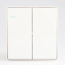 Zhengtai NEW2C two open double control 86 Type of concealed wall switch socket panel Elephant tooth white large panel 16A steel frame
