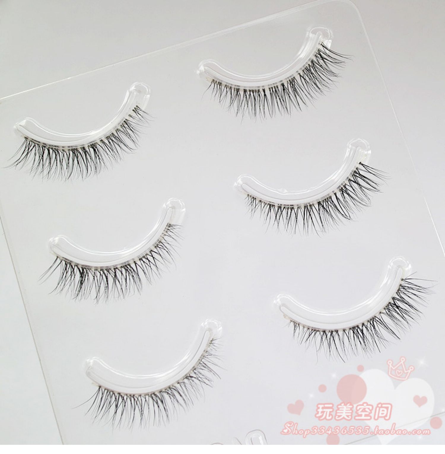 Đuôi mắt ngắn kéo dài thủ công lông mi giả uốn cong 3D trang điểm tự nhiên thực tế trang điểm hàng ngày - Lông mi giả keo dán mi vacosi