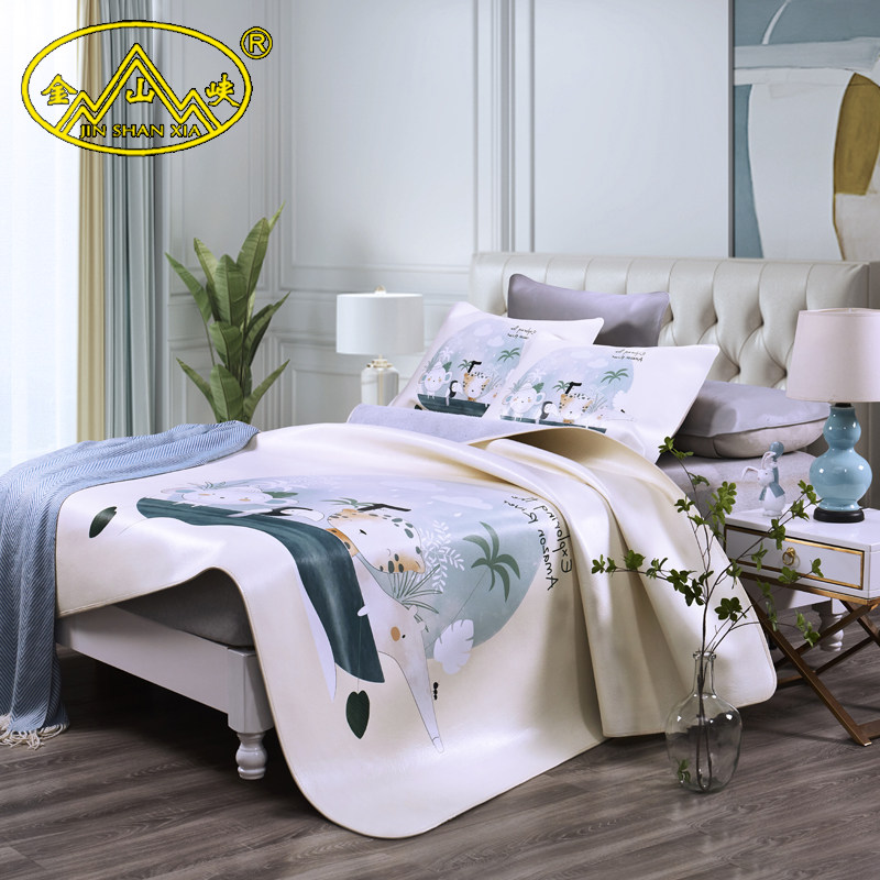 Cow - leather childhood colored head buffalo skin cold single double bed leather seat 1 0m1 2 m three piece set