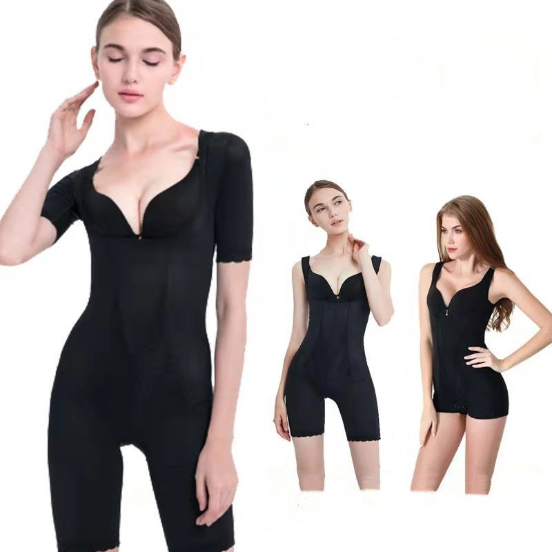 Postnatal traceless shapeless body dress with female beauty body collection and waist lifting hip plastic underwear open crotch tight fitting body sculptures