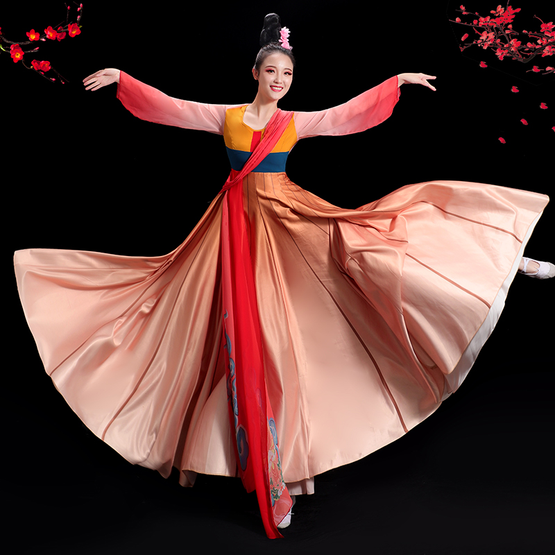 The new classical dance plays out the women's flutter Chinese Wind Peach Lee Cup Han Tangyin Dance Costume Fan Dance Performance Wear