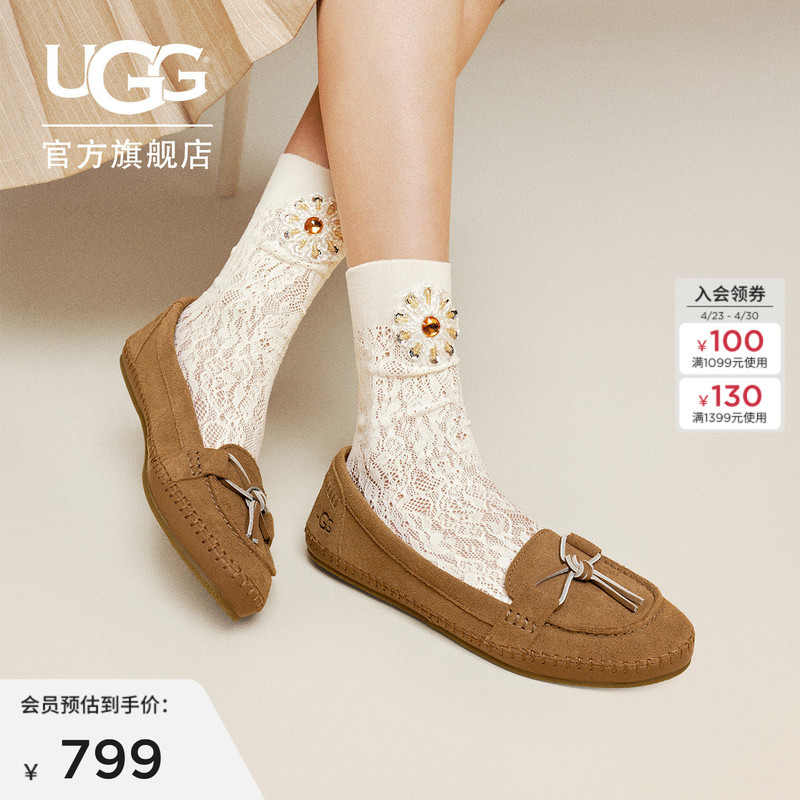 Ugg Spring New Style Women's Fashionable and Comfortable Solid Color Simple Flat Casual Slip-On Shoes 1178870
