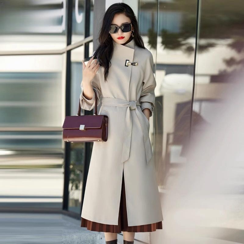 High-End Women's Mid-Length Trench Coat 2026 New Spring and Autumn Style, Elegant British Style, Big Brand Stand-Up Collar Jacket for Women High-End Women's Mid-Length Trench Coat 2026 New Spring and Autumn Style, Elegant British Style, Big Brand Stand-Up Collar Jacket for Women