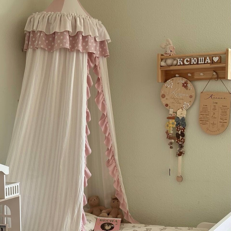 Korean ins Crib Canopy with Tassels, Children's Room Tent, Playhouse Decoration, Washed Cotton Open-Door Bed Tent Korean ins Crib Canopy with Tassels, Children's Room Tent, Playhouse Decoration, Washed Cotton Open-Door Bed Tent