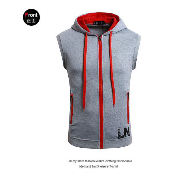 Áo len nam mùa hè trùm đầu Vest thể dục cho nam - Dệt kim Vest vest nam hàn quốc